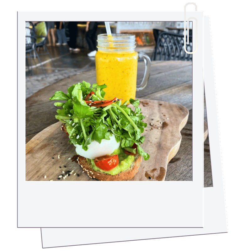 Canggu Bali wellness retreat setting with beachfront views and fresh nourishing food